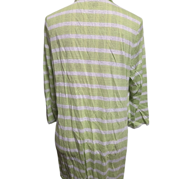 J. Jill Light Green Striped Cardigan - Picture 5 of 6